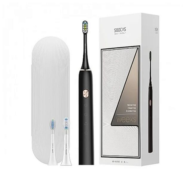 Электрическая зубная щетка Soocas Sonic Electric Toothbrush X3U RU (3 насадки и футляр), черный - 3