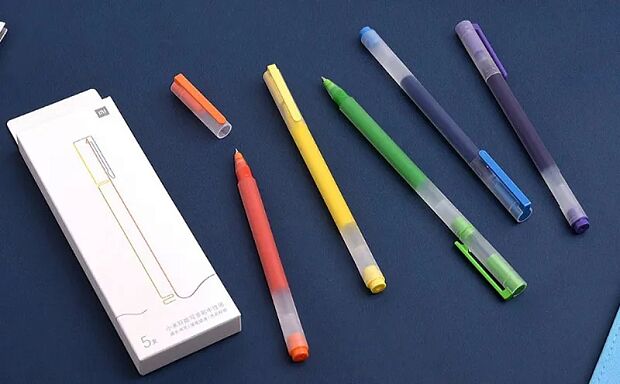 Набор гелевых ручек MiJia Dural Color Pen 0.5mm (5 шт) BHR4831CN (Transparent) - 6