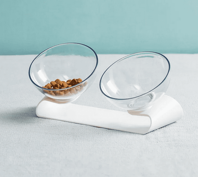 Внешний вид миски для животных Xiaomi Jordan Judy Plastic Pet Double Bowl Transparent Color